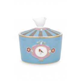 Cukiernica Love Birds Medallion Blue-Khaki