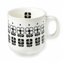 Kubek porcelanowy Black Geometrics Flowers