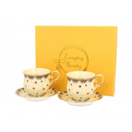 Filiżanki porcelanowe w kwiaty na prezent