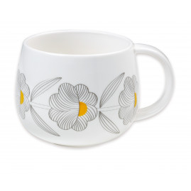 Kubek porcelanowy Grey Flowers