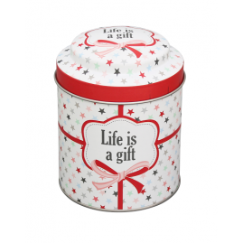 Puszka ozdobna z napisem Life is a gift